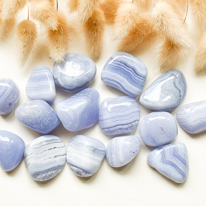 chalcedoon blauwe blue lace edelsteen trommelsteen knuffelsteen