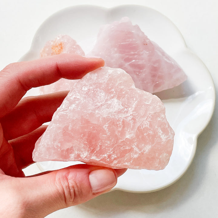 rozenkwarts roze ruwe steen brok edelsteen edelstenen kopen