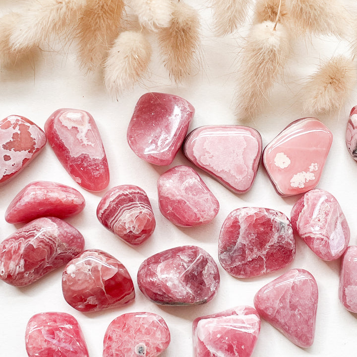 rhodochrosiet roze knuffelsteen trommelsteen edelsteen edelstenen