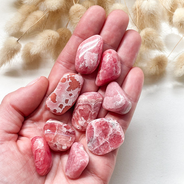 rhodochrosiet roze knuffelsteen trommelsteen edelsteen edelstenen