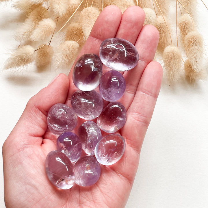 amethist lavendel lila knuffelsteen trommelsteen edelsteen edelstenen