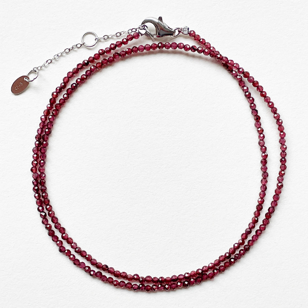 granaat edelsteenketting kralenketting edelsteen ketting facet gefacetteerd juwelen sieraden edelstenen