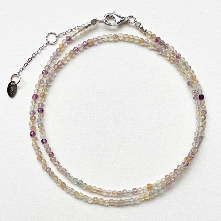 fluoriet edelsteenketting kralenketting edelsteen ketting facet gefacetteerd juwelen sieraden edelstenen 925 sterling zilver