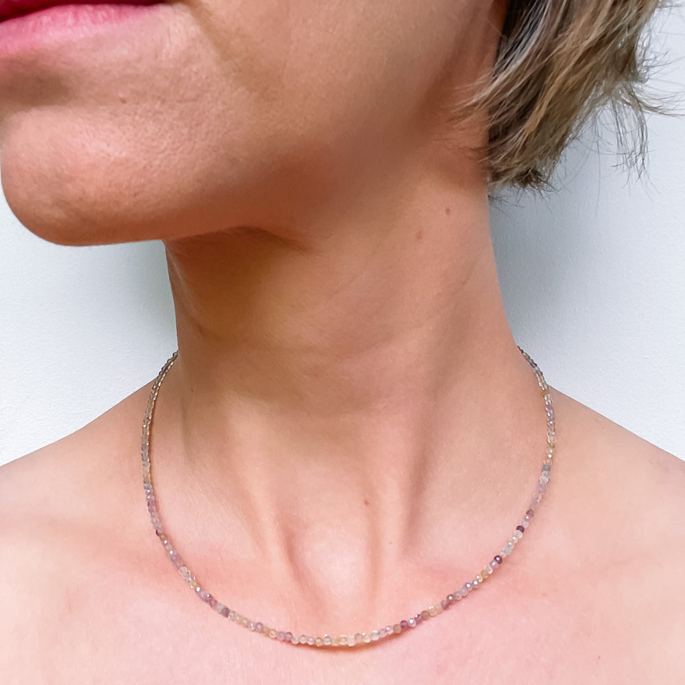 fluoriet edelsteenketting kralenketting edelsteen ketting facet gefacetteerd juwelen sieraden edelstenen 925 sterling zilver