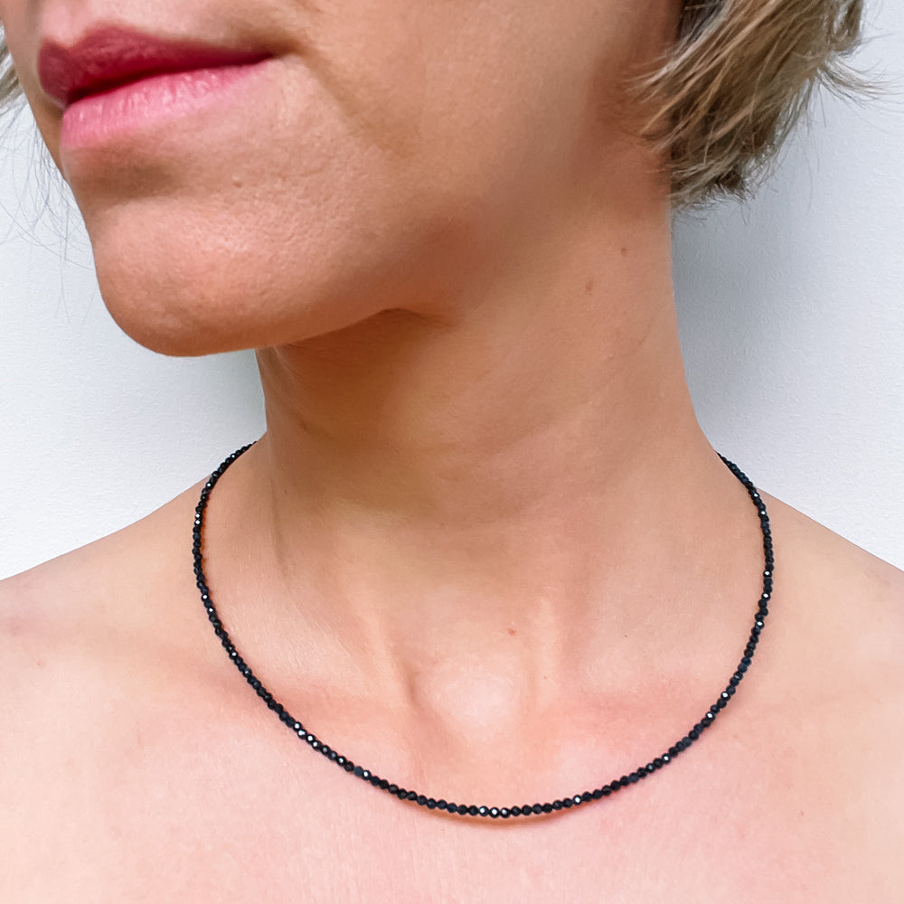 saffier edelsteenketting kralenketting edelsteen ketting facet gefacetteerd juwelen sieraden edelstenen 925 sterling zilver