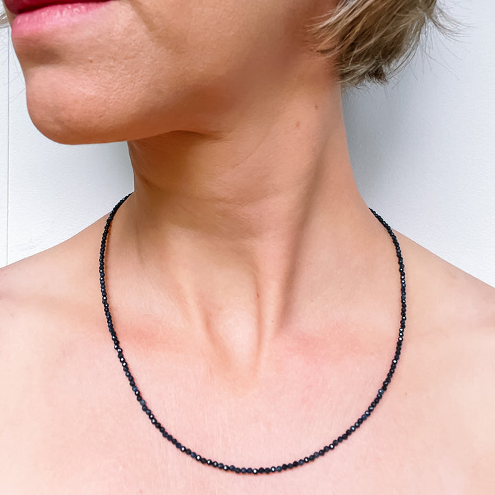 saffier edelsteenketting kralenketting edelsteen ketting facet gefacetteerd juwelen sieraden edelstenen 925 sterling zilver